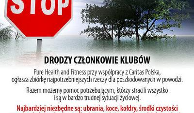 Członkowie klubu PURE pomagają powodzianom