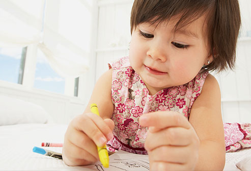 getty rf photo of toddler scribbling