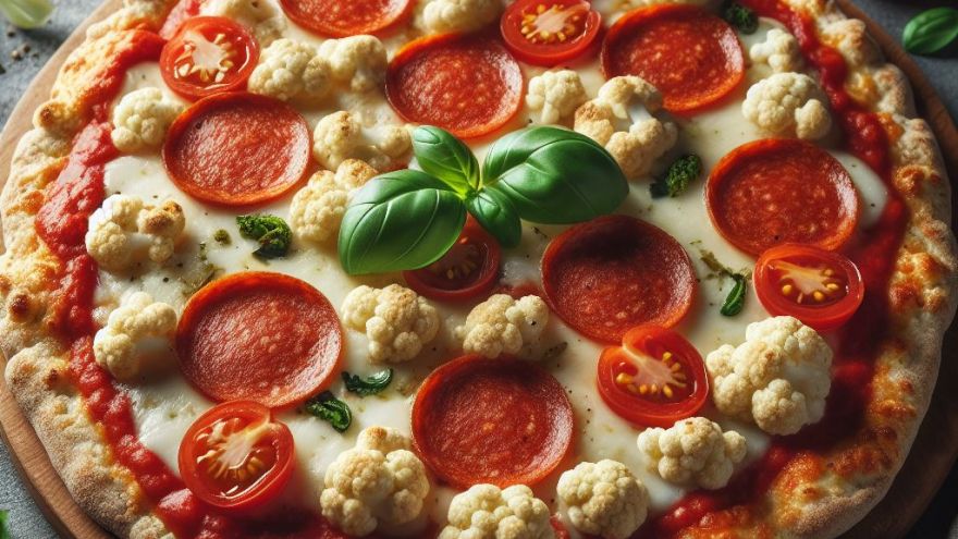 Przepisy Lekka pizza na kalafiorowym spodzie