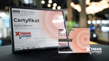 Xtreme Fitness Gyms zdobywa prestiżową nagrodę za innowację 10XTraining w plebiscycie Franchise Brands with Impact 2024