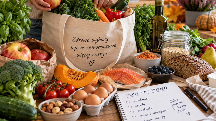 Dieta Jesienne zakupy spożywcze bez chaosu. Jak zbudować zdrowy koszyk na cały tydzień?