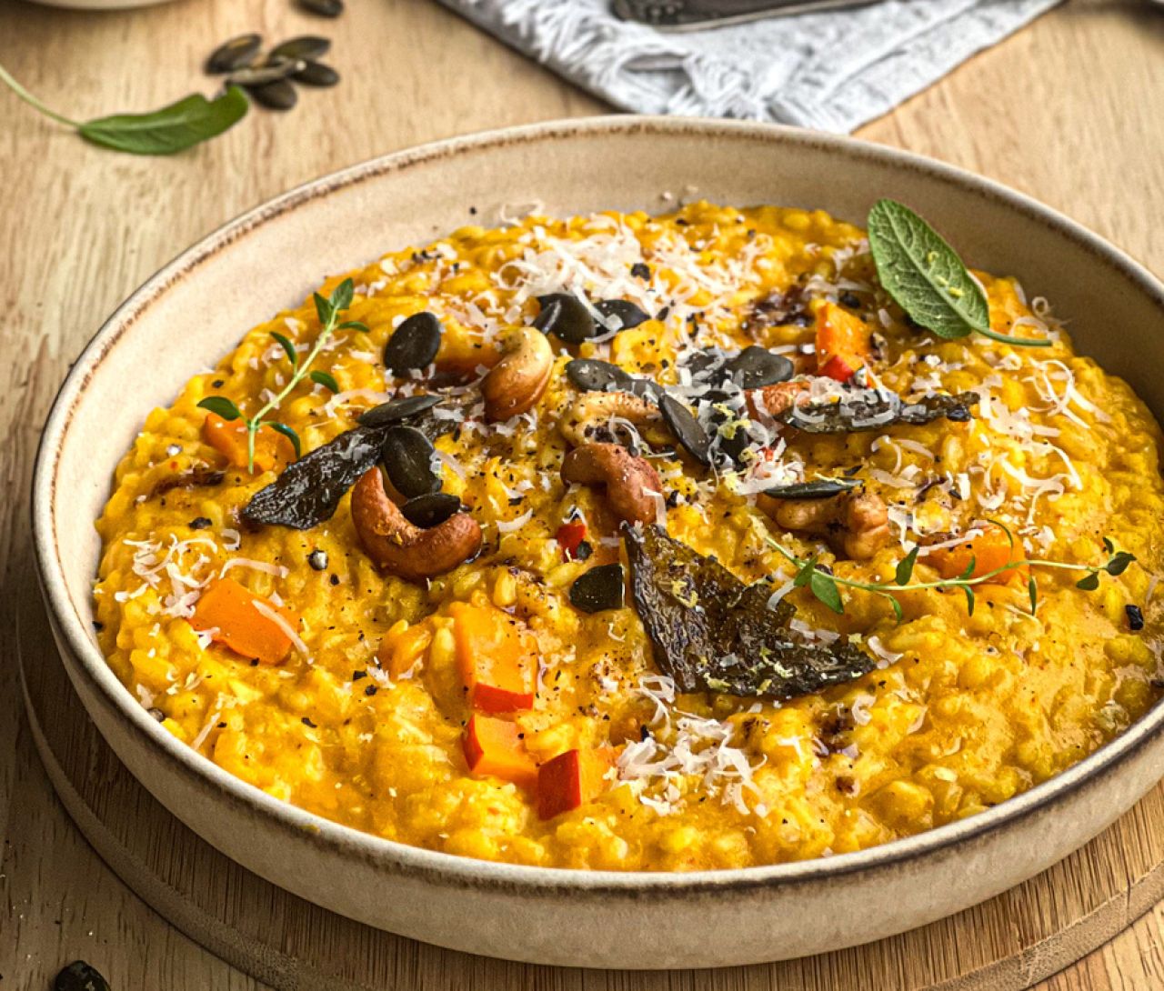 Risotto dyniowe z orzechami nerkowca