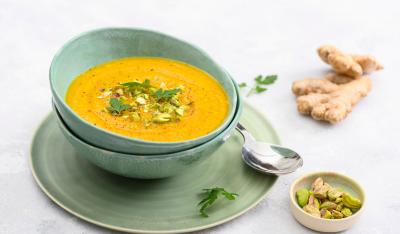 Krem imbirowo-marchewkowy z napojem ryżowym